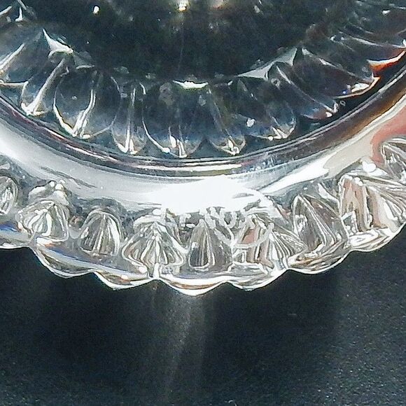 Lenox Lead Crystal Cut Edge Paperweight Magnifying Clear Dome Round Signed - Picture 5 of 8
